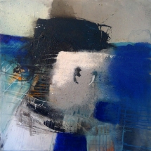 "Dark matter" Acryl und Kreide auf Leinwand 90 x 90 cm 2019 von Caroline Chevillotte